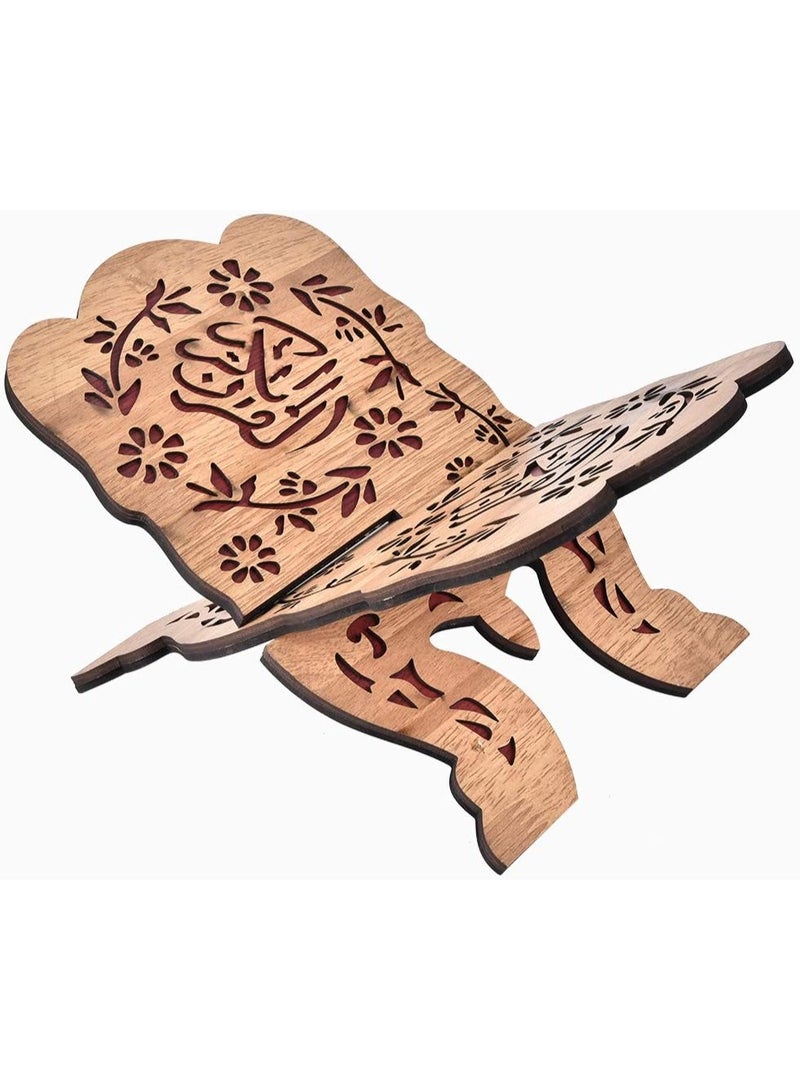 Homera Premium Wooden Quran Holder for Comfortable Reading Elegant Prayer Stand 45 cm Height Durable Luxury Base for Home and Mosque - Image 1